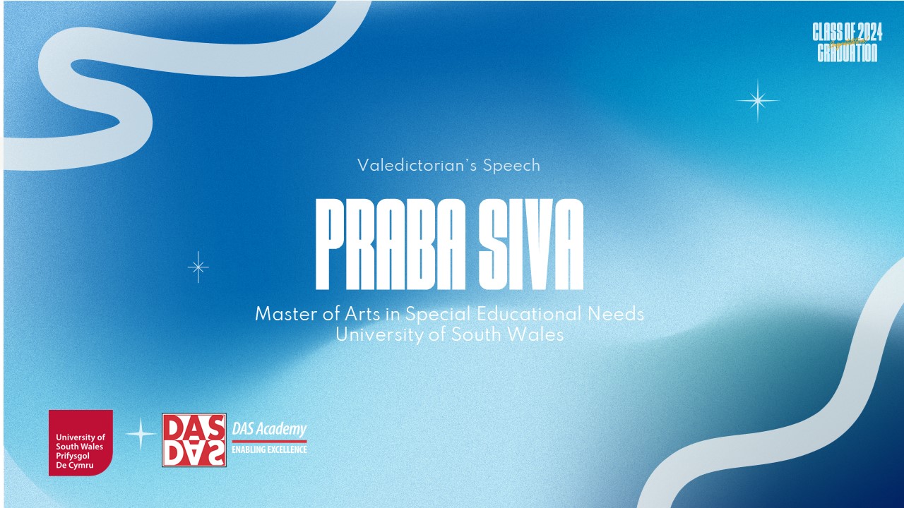 2024 DAS Academy Graduation | Valedictorian Speech by Praba Siva
